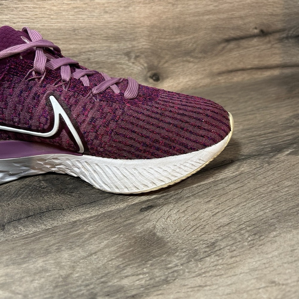Nike React Infinity Run Flyknit 3 Womens 8.5 Running Shoes Bordeaux DD3024-500 - Picture 6 of 9
